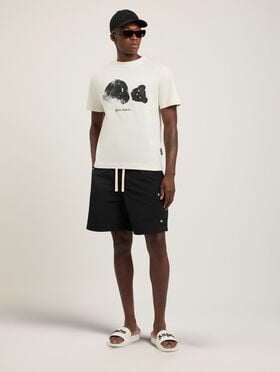 PALM ANGELS Spray Bear T-Shirt OFF White/Black PMAA109T26JER002