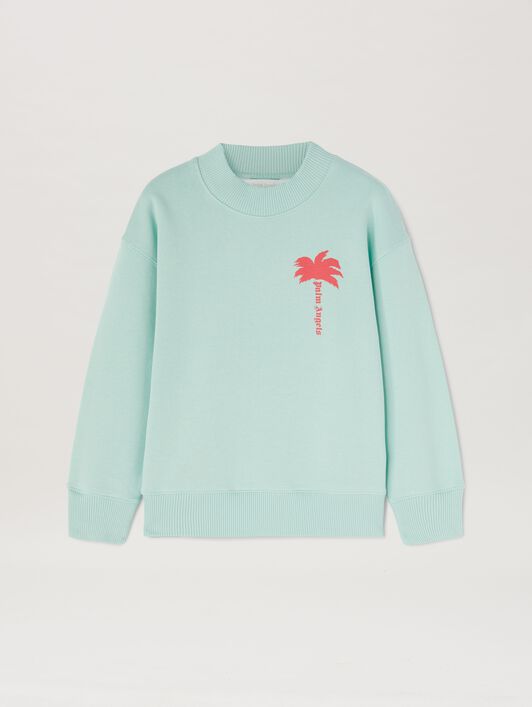 PALM ANGELS  The Palm Sweatshirt MINT CHERRY PGBA013S25FLE001