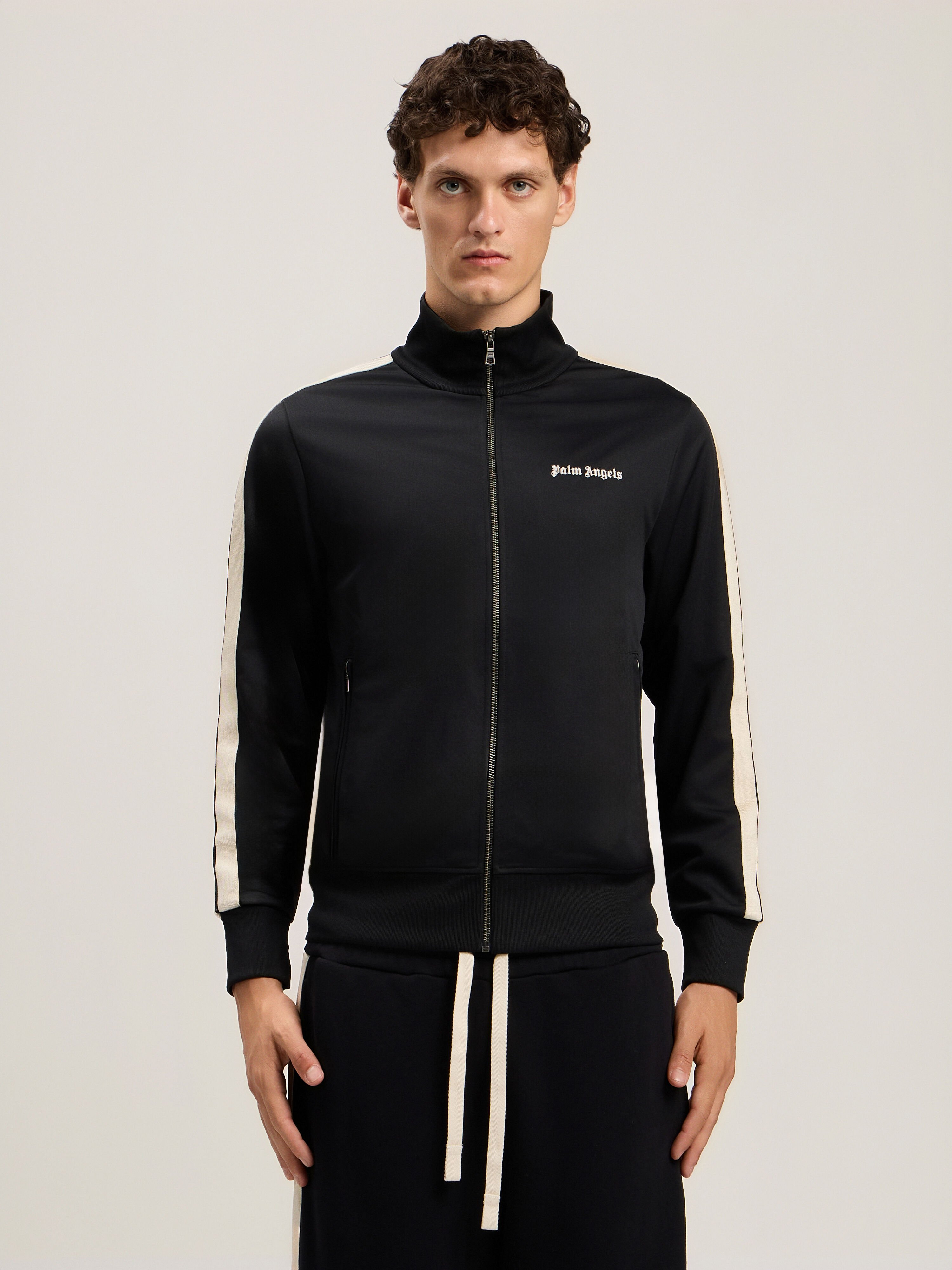 PALM ANGELS Classic Logo Track Jacket BLACK OFF WHITE PMBD058S26FAB001