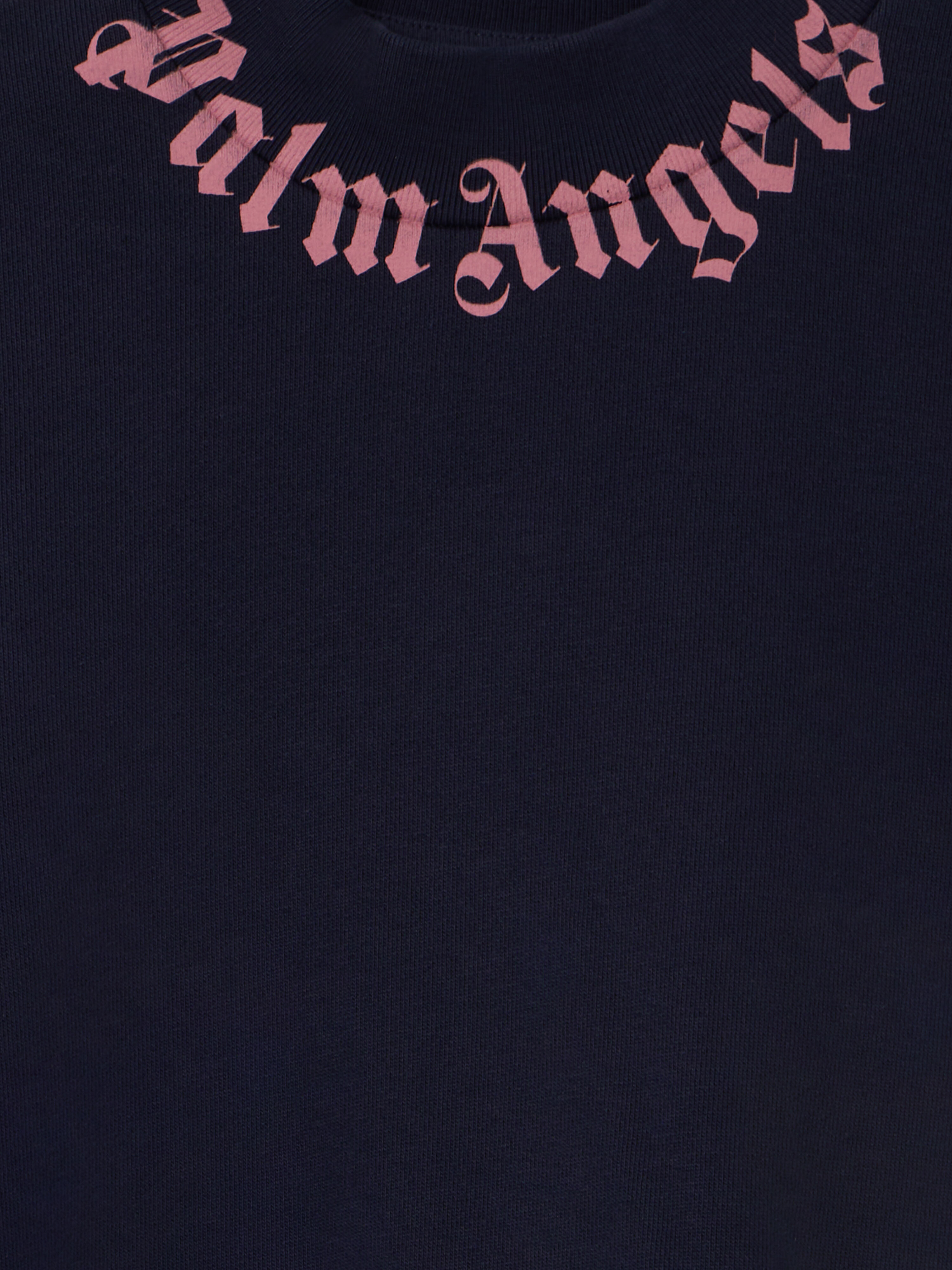 PALM ANGELS Neck Logo Reg.Crewneck NAVY BLUE - PGBA013F25FLE002