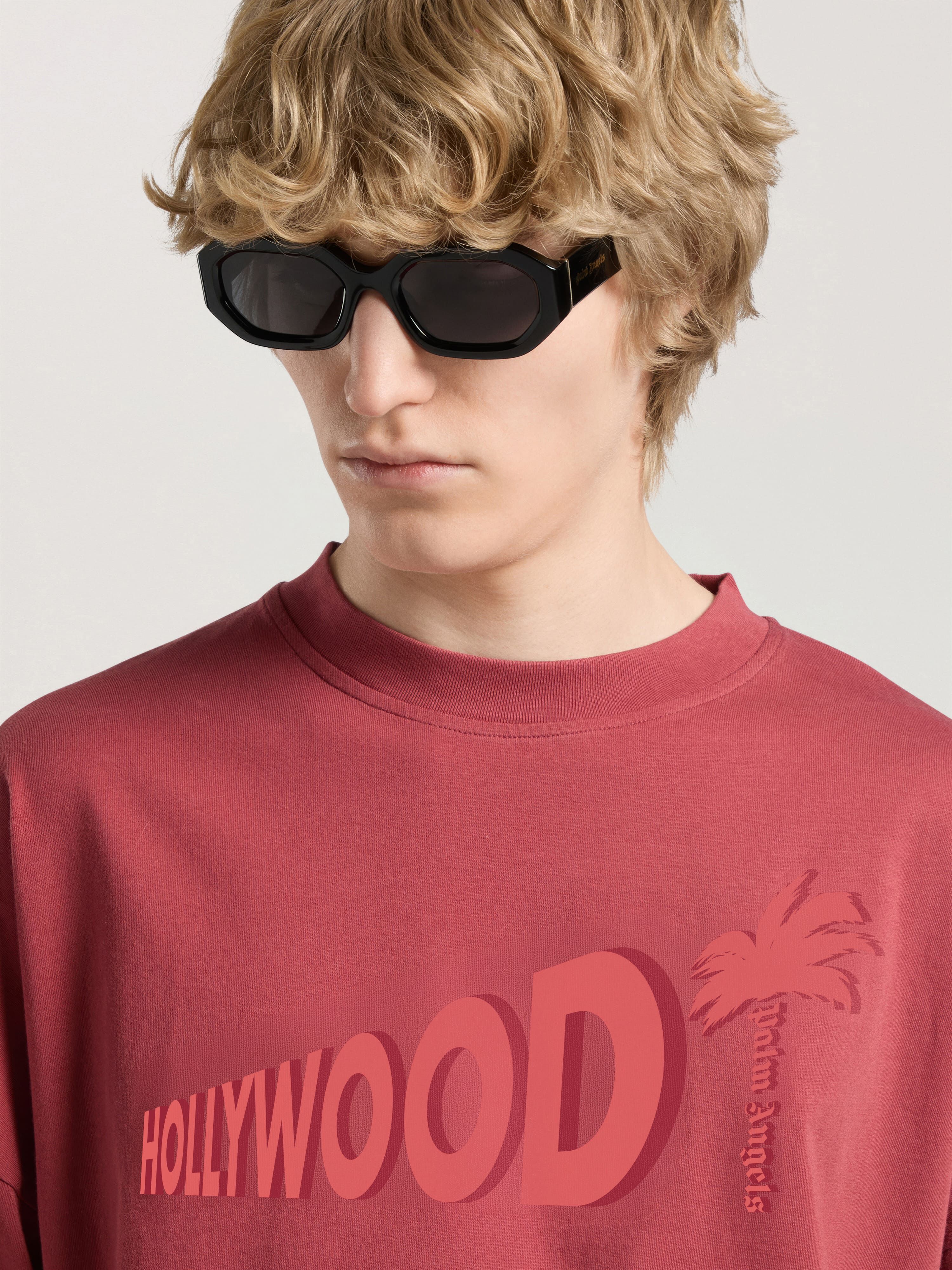 PALM ANGELS Sunset Blvd Palm Loose T-Shirt BRICK RED - RED PAMAA03W26JR07