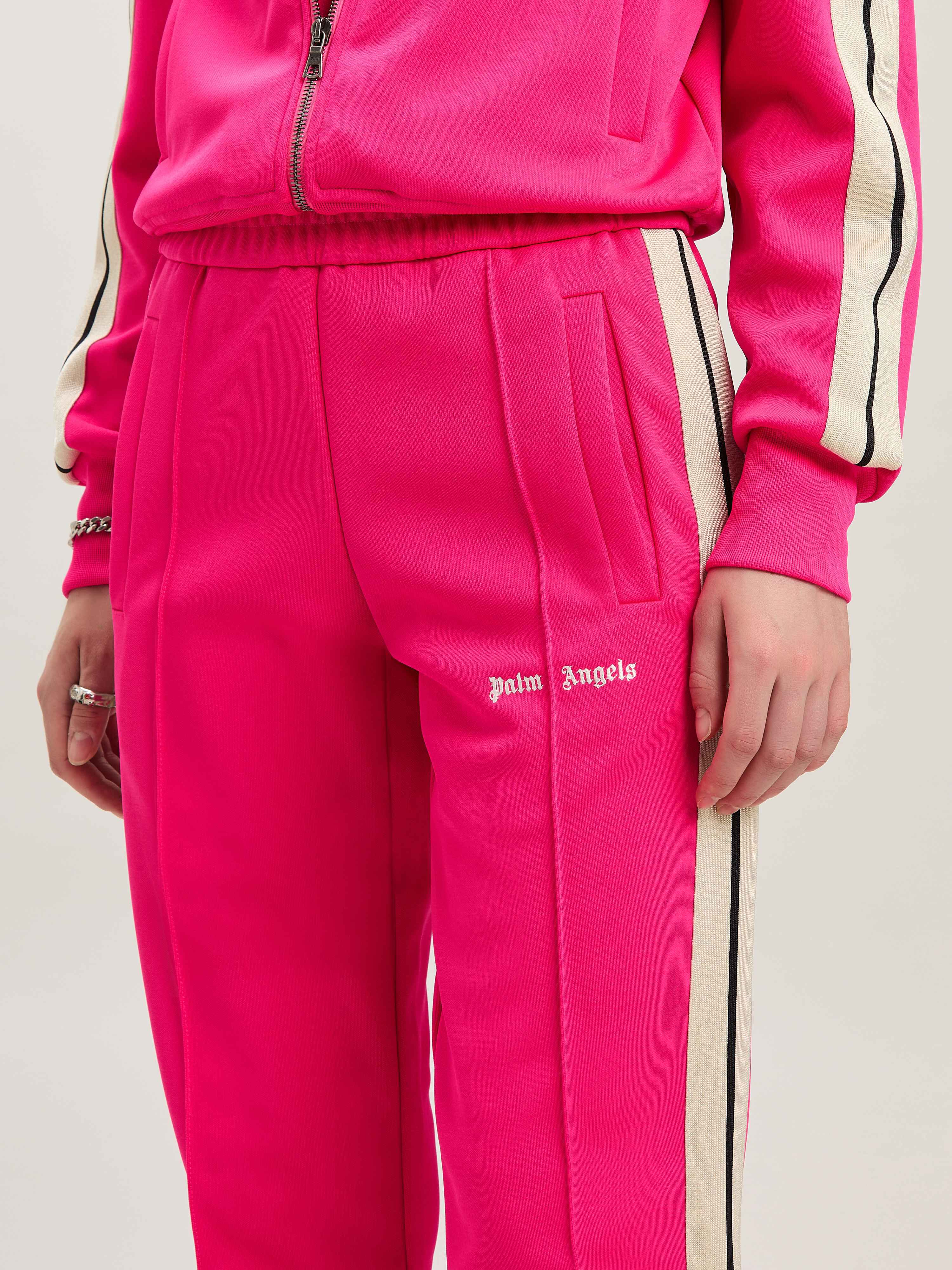 PALM ANGELS  Jogginghose mit klassischem Logo-Stickerei FUCHSIA - OFF WHITE PWCJ001S25FAB001