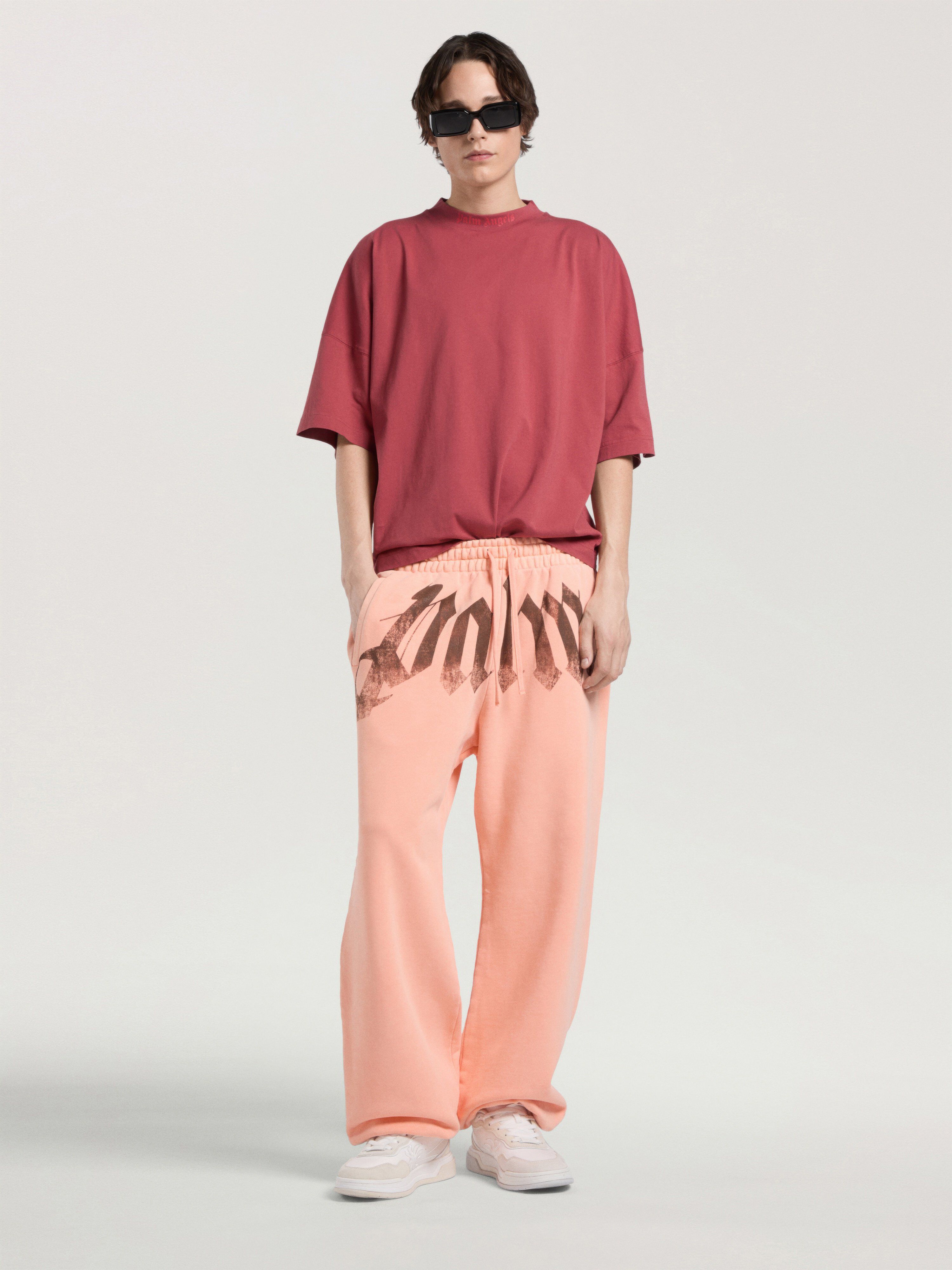 Classic Logo Oversized T-Shirt PALM ANGELS Classic Logo Oversized T-Shirt BRICK RED - RED PAMAA05F26JR02