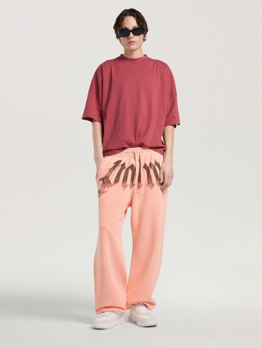 Classic Logo Oversized T-Shirt PALM ANGELS Classic Logo Oversized T-Shirt BRICK RED - RED PAMAA05F26JR02
