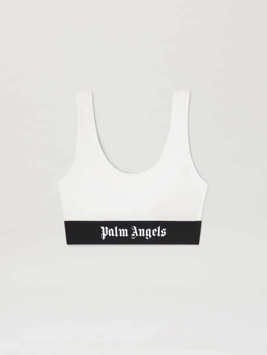 Logo band Bralette PALM ANGELS Logo band Bralette WHITE - BLACK PWUB002C99FAB003