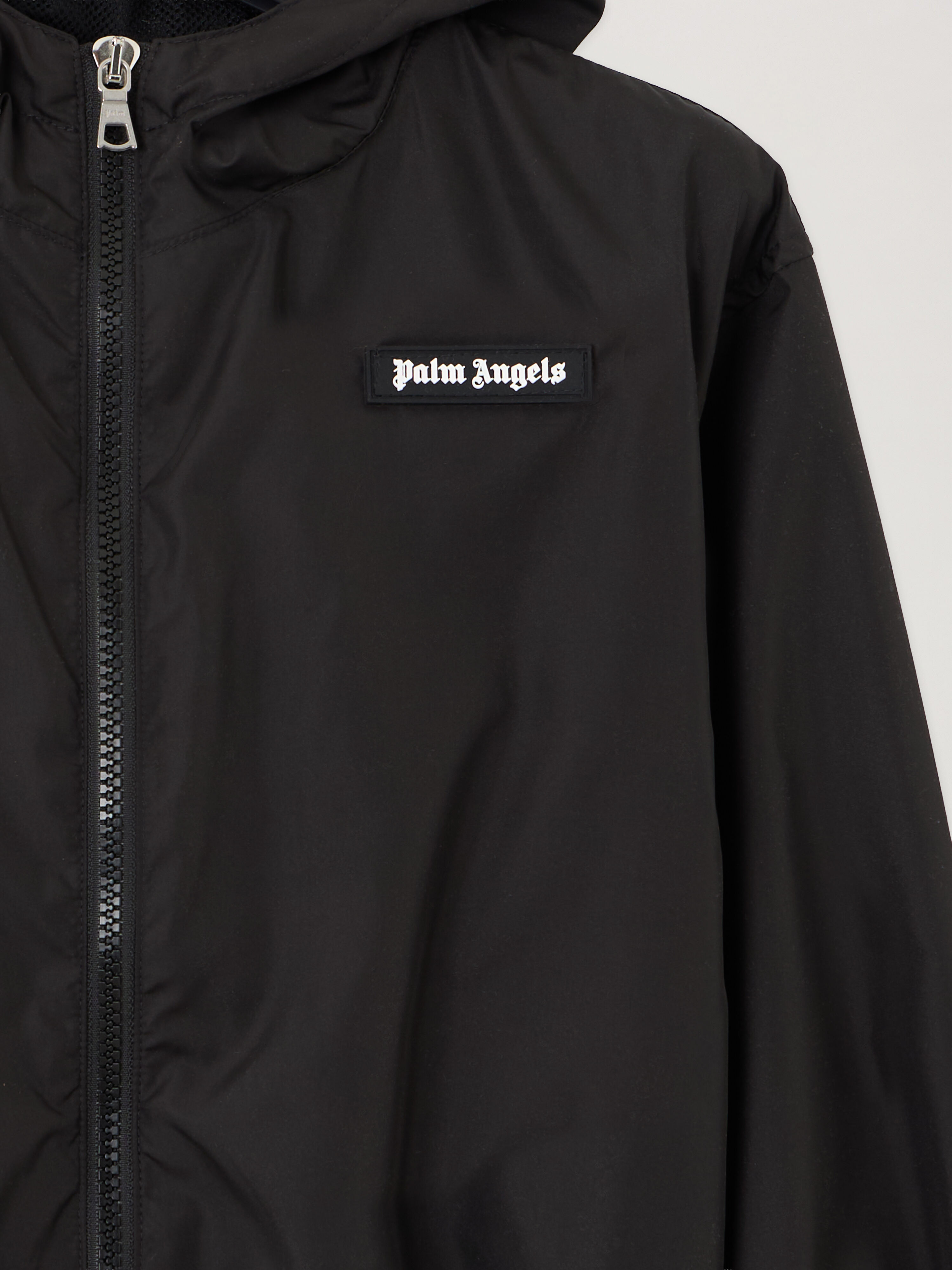 Curved Logo Windbreaker Jacket in NERO/BLACK | Palm Angels®
