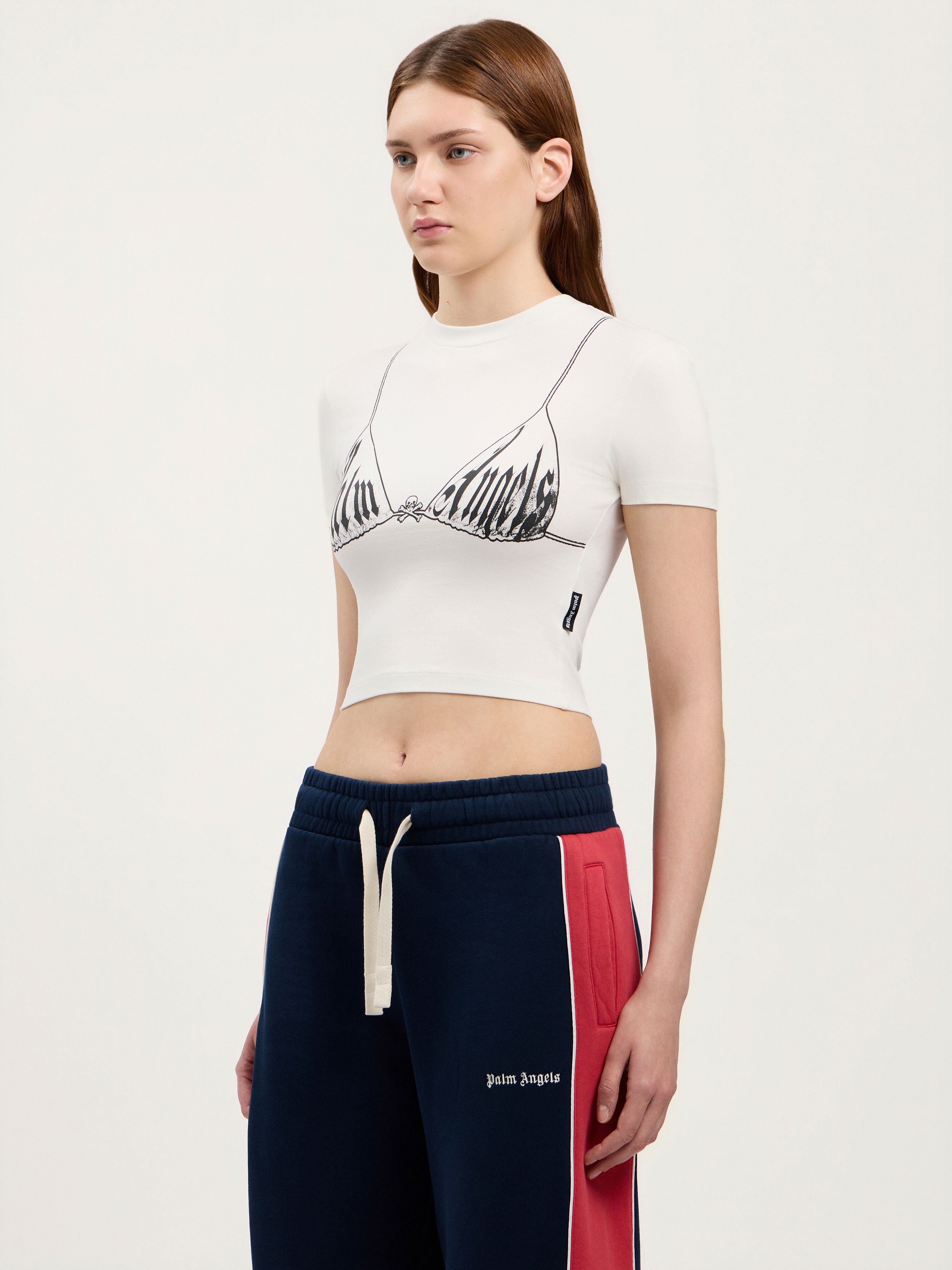 Palm Bra Baby T-Shirt PALM ANGELS Palm Bra Baby T-Shirt OFF WHITE BLACK PWAA077S26JER002