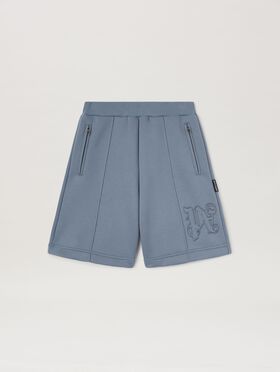 PALM ANGELS  Monogram Neoprene Shorts BURGUNDY - OFF WHITE PMCL004S25FAB001
