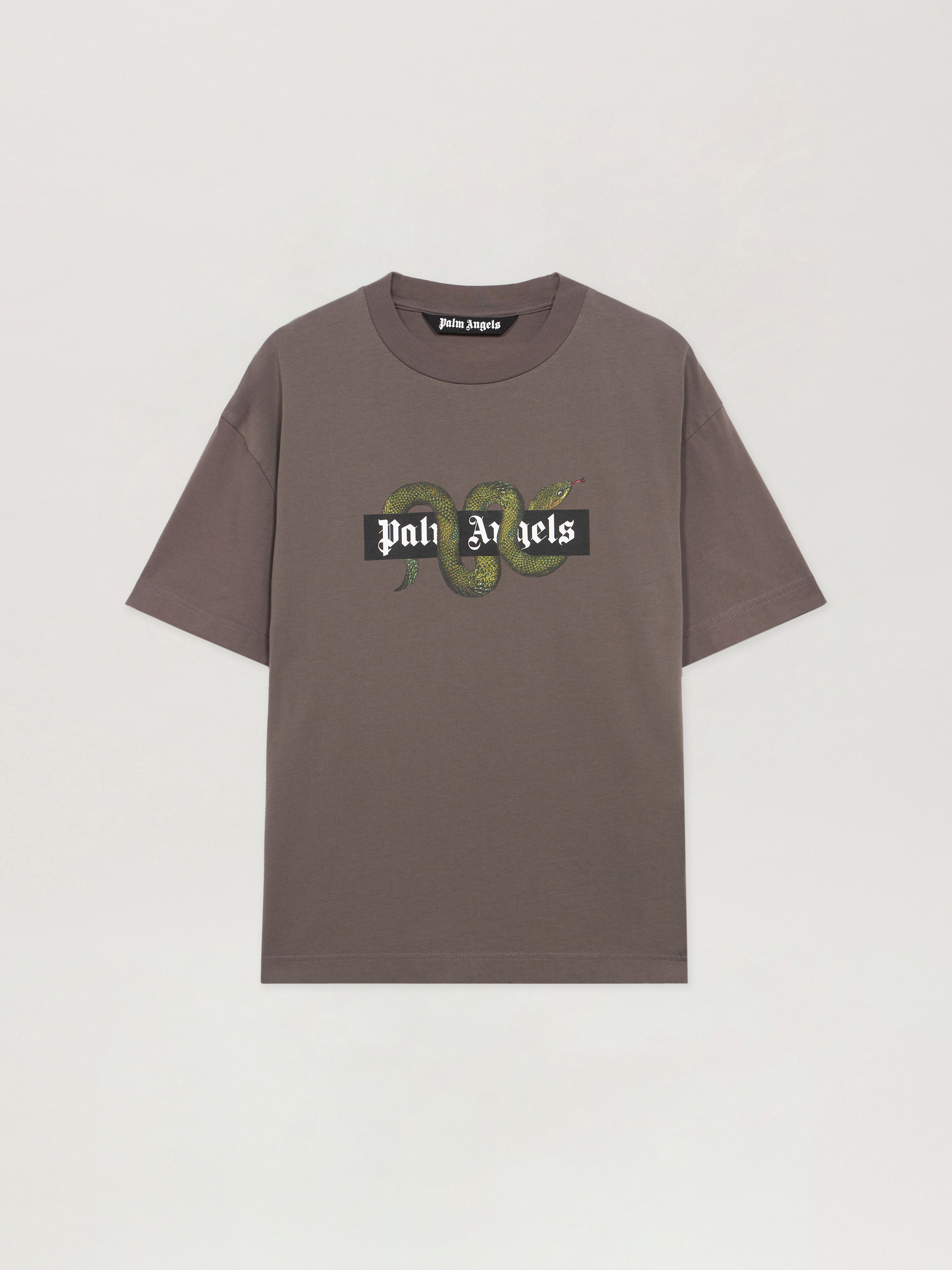 Snake Box Logo Regular T-Shirt in DARK GREY - GREEN for Men | Palm