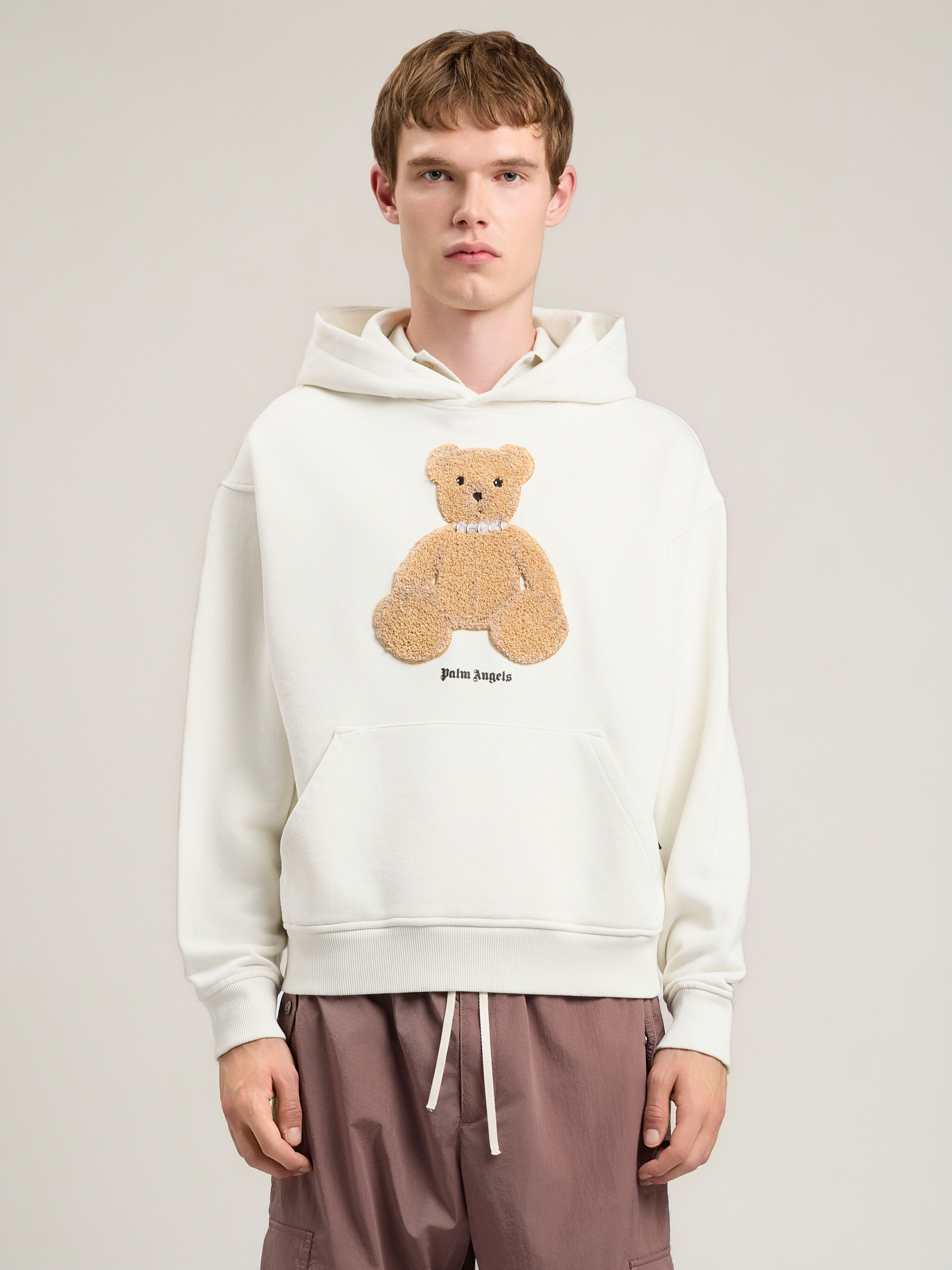 Bear Hoodie PALM ANGELS Bear Hoodie OFF WHITE BROWN PMBB17DS26FLE00C