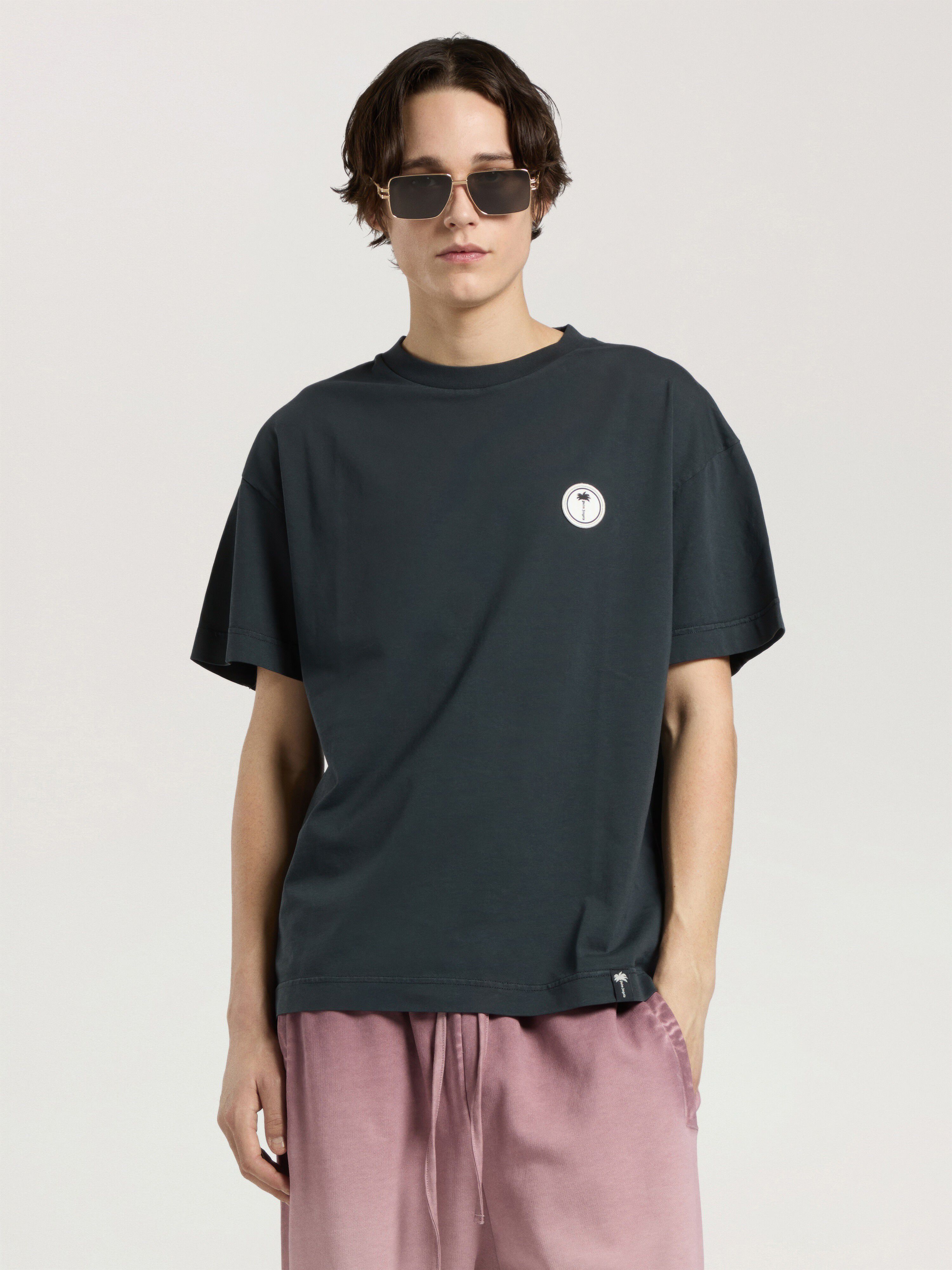 Palm Shadow Regular T-Shirt PALM ANGELS Palm Shadow Regular T-Shirt ANTHRACITE - OFF WHITE PAMAA01W26JR10