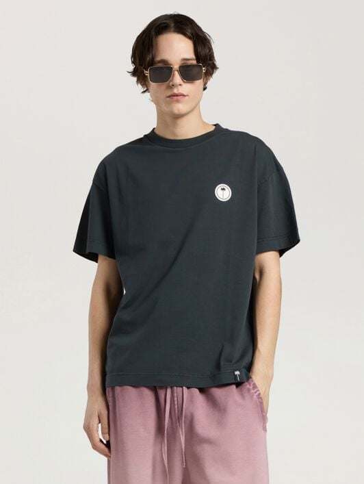 Palm Shadow Regular T-Shirt PALM ANGELS Palm Shadow Regular T-Shirt ANTHRACITE - OFF WHITE PAMAA01W26JR10