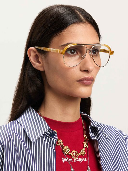 PALM ANGELS  Style 18 eyewear HAVANA LIGHT - NO COLOR PERJ018S25PLA001