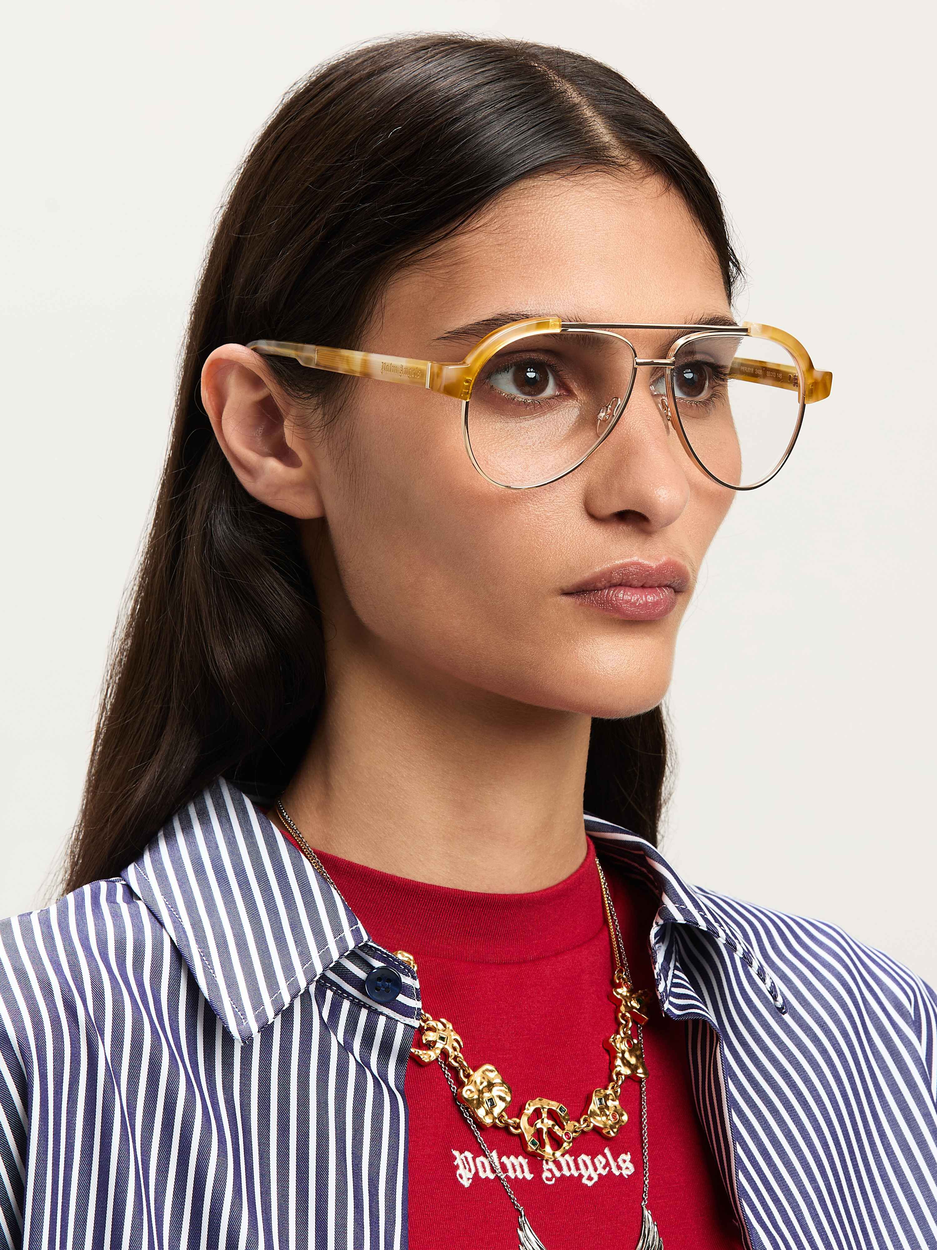 PALM ANGELS  Style 18 eyewear HAVANA LIGHT - NO COLOR PERJ018S25PLA001