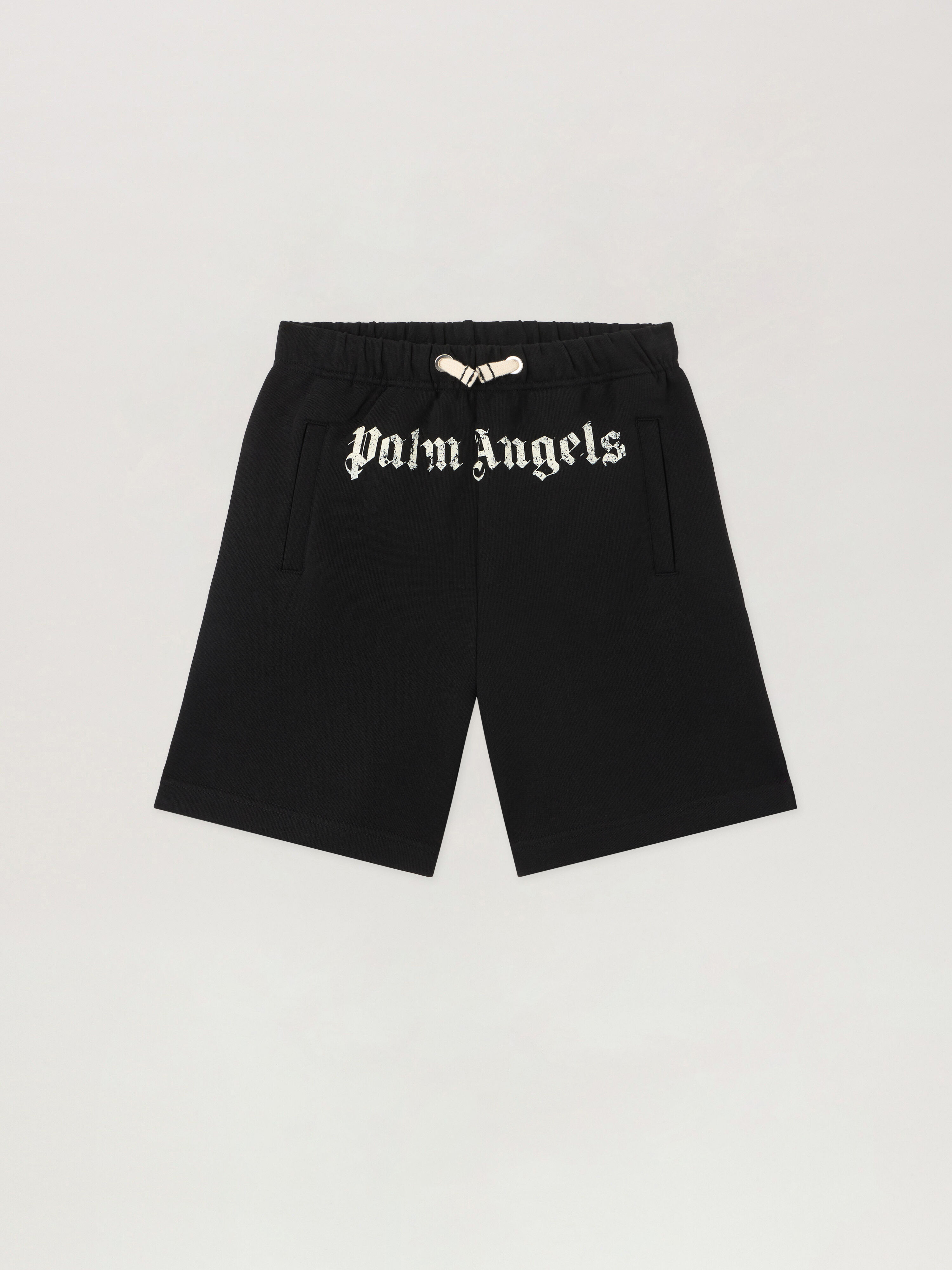 PALM ANGELS Logo Brushed Sweatshort NERO/BLACK PBCI006S26FLE003