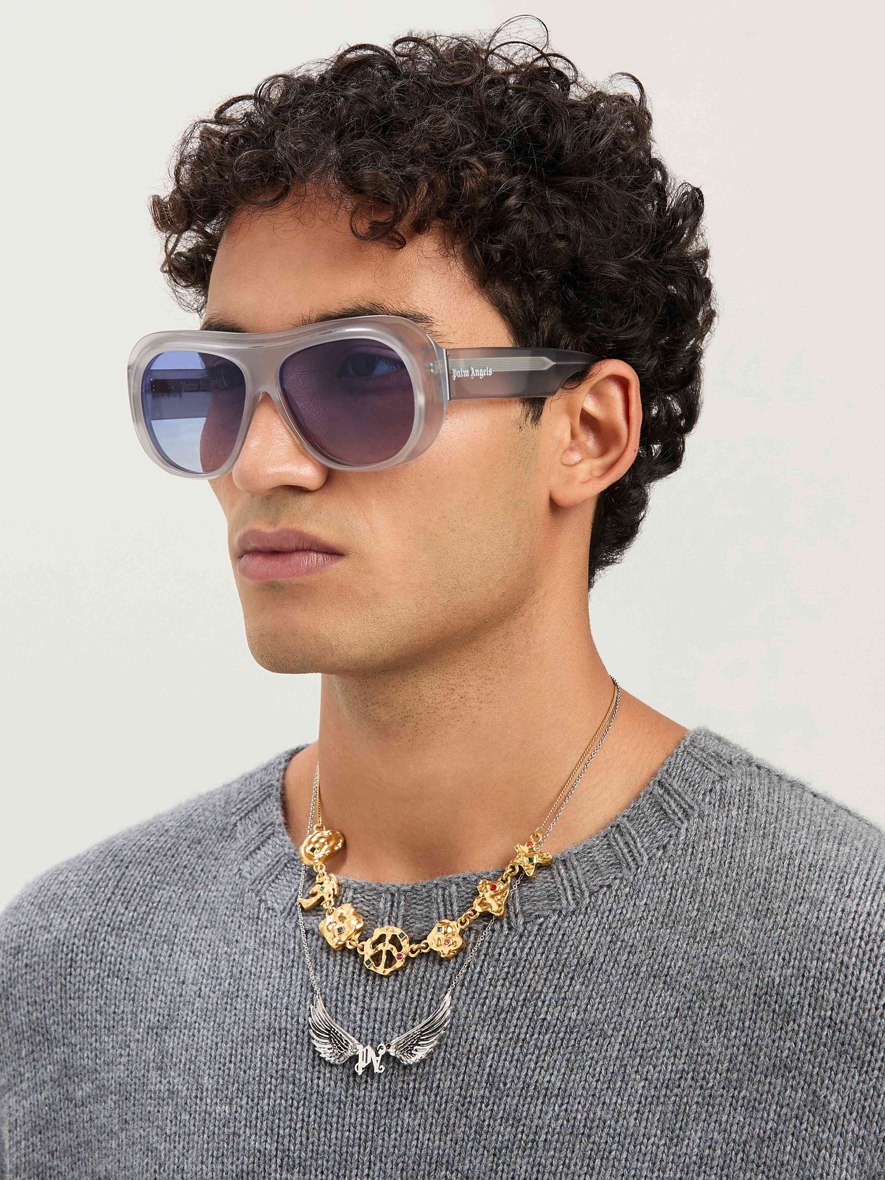 PALM ANGELS  Elfin sunglasses GREY GRADIENT BLUE PERI103S25PLA001