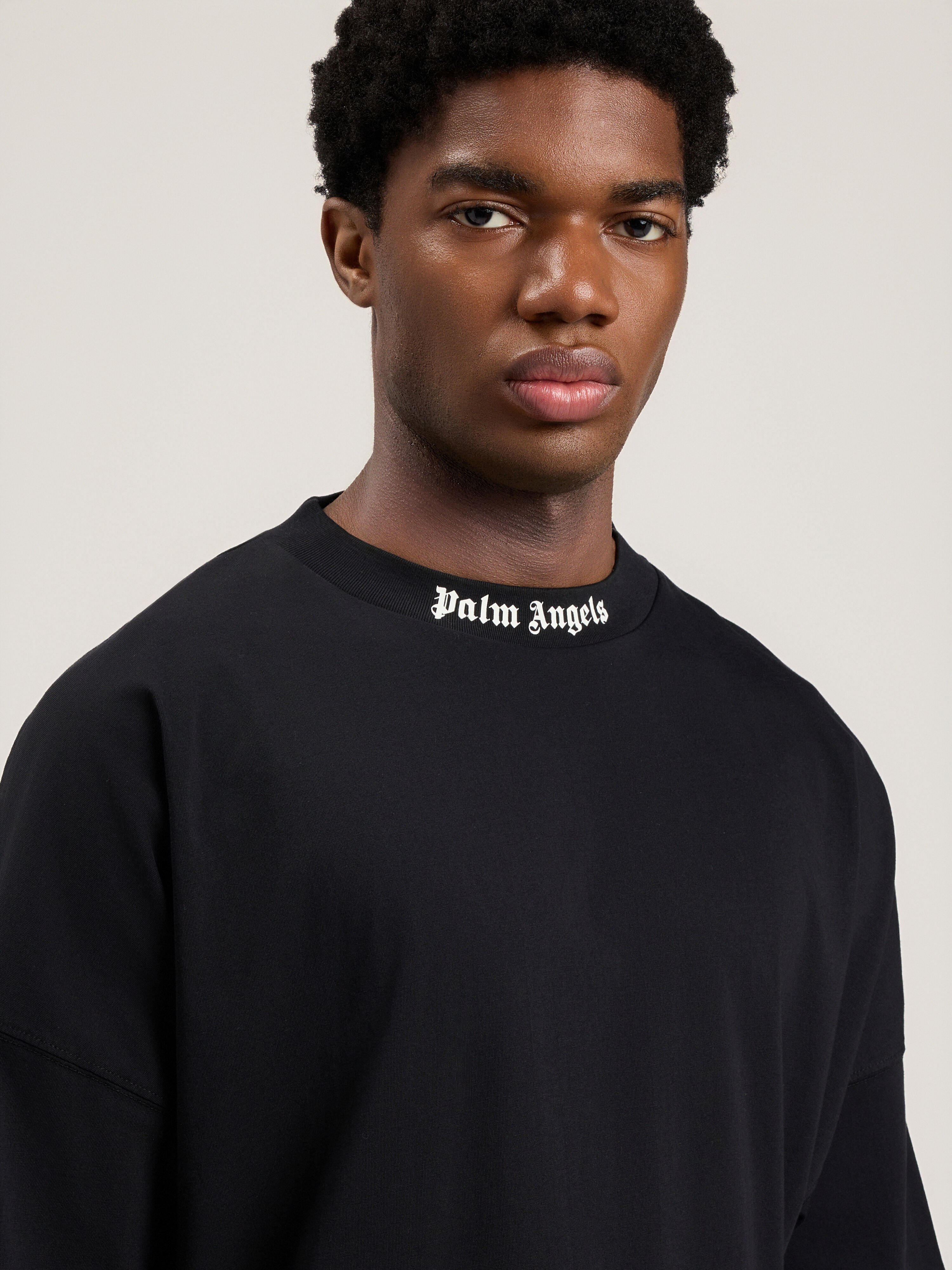 PALM ANGELS Classic Logo Over T-Shirt BLACK OFF WHITE PMAA10BS26JER001