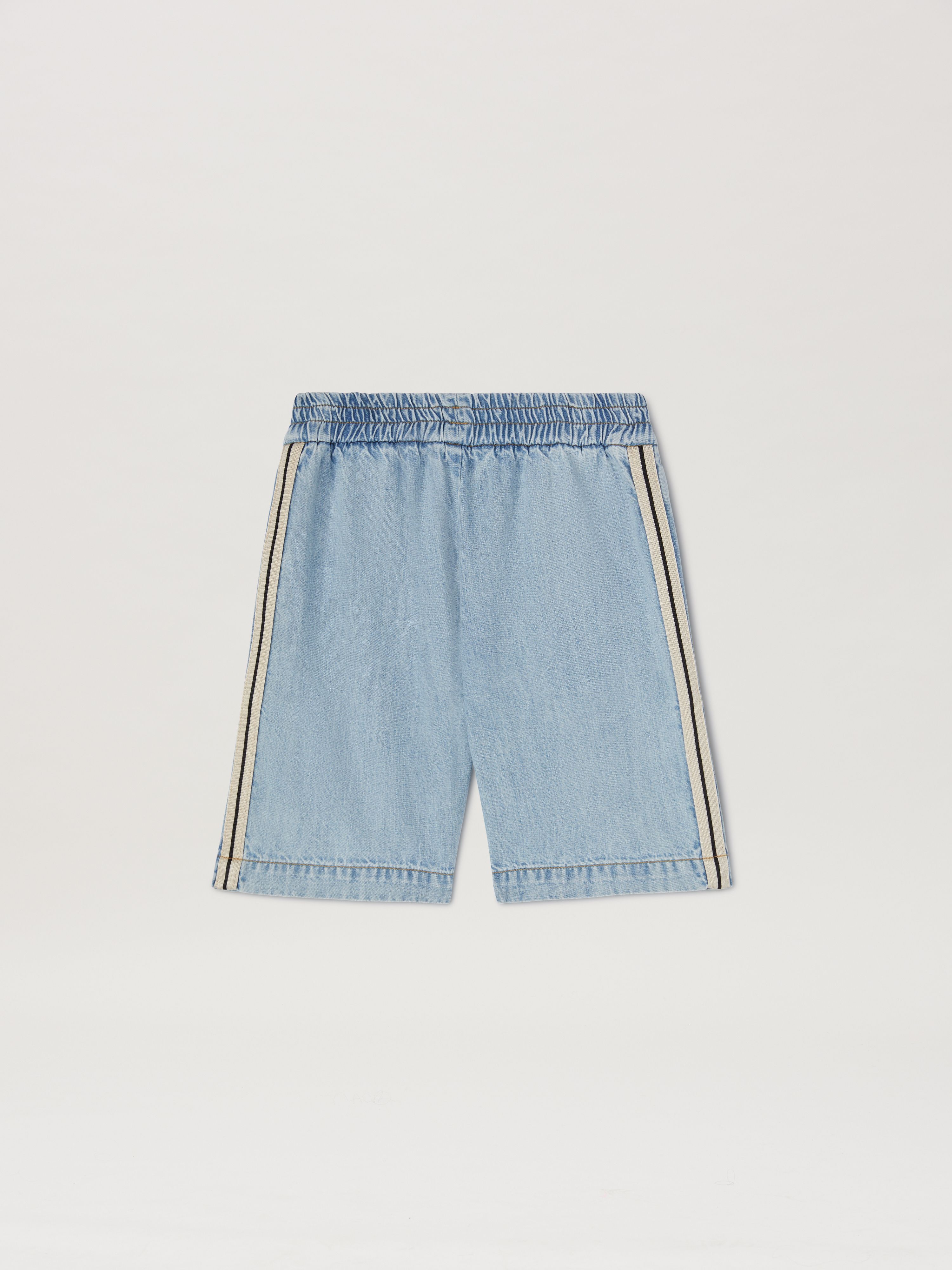PALM ANGELS  Chambray Track shorts BLUE BLUE PBYC001S25DEN001