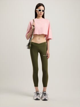 PALM ANGELS Classic Logo Mini T-Shirt PINK OFF WHITE PWAA054S26JER002