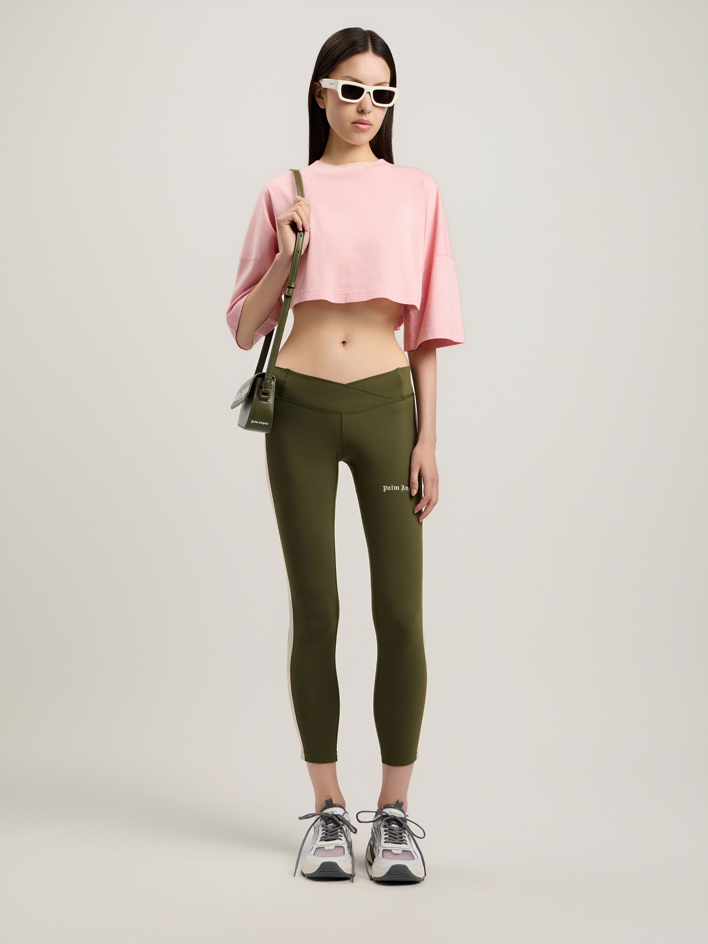 PALM ANGELS Classic Logo Mini T-Shirt PINK OFF WHITE PWAA054S26JER002