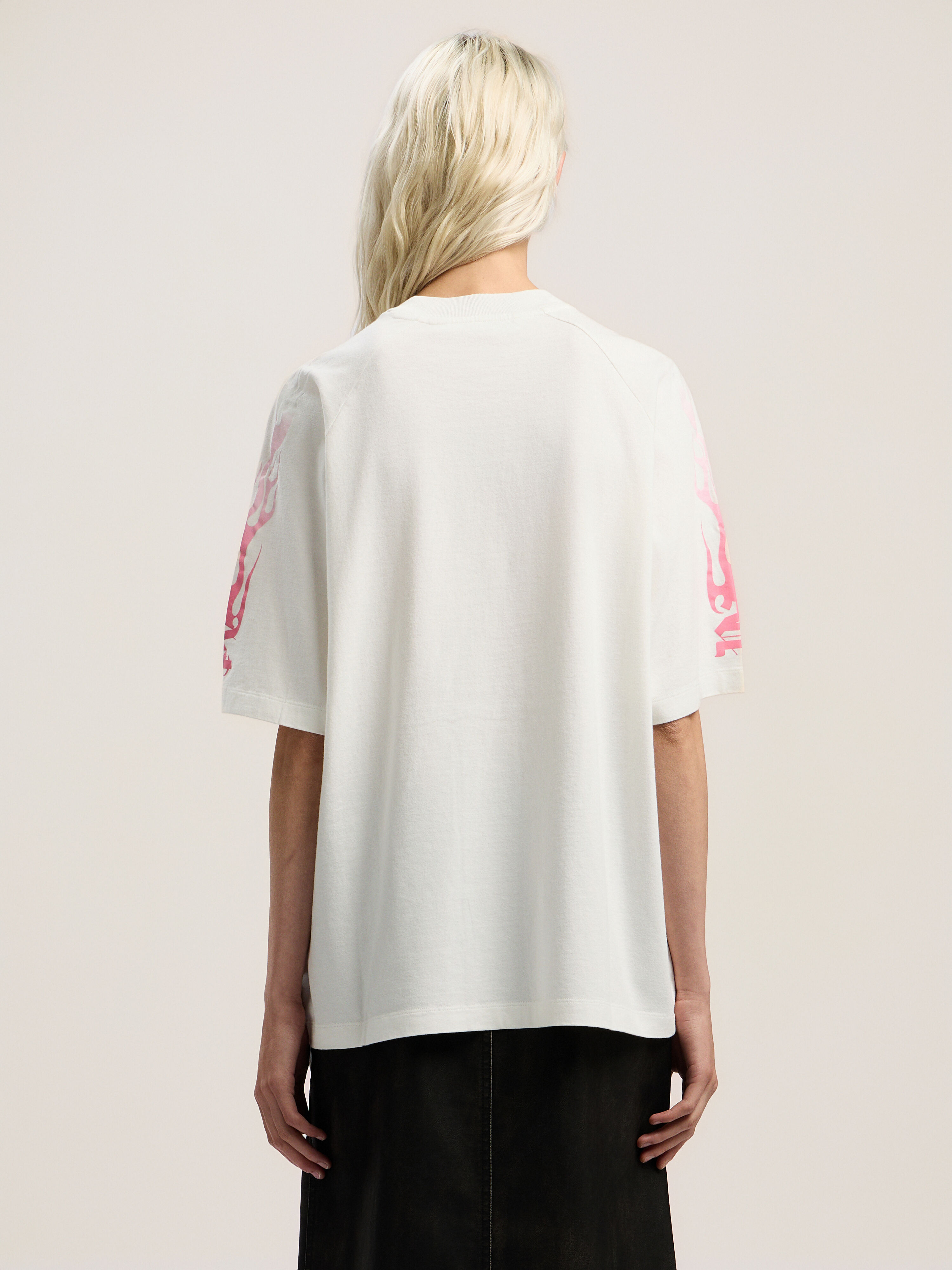 PALM ANGELS Flames Loose T-Shirt OFF WHITE - MULTICOLOR PWAA07EF25JER001