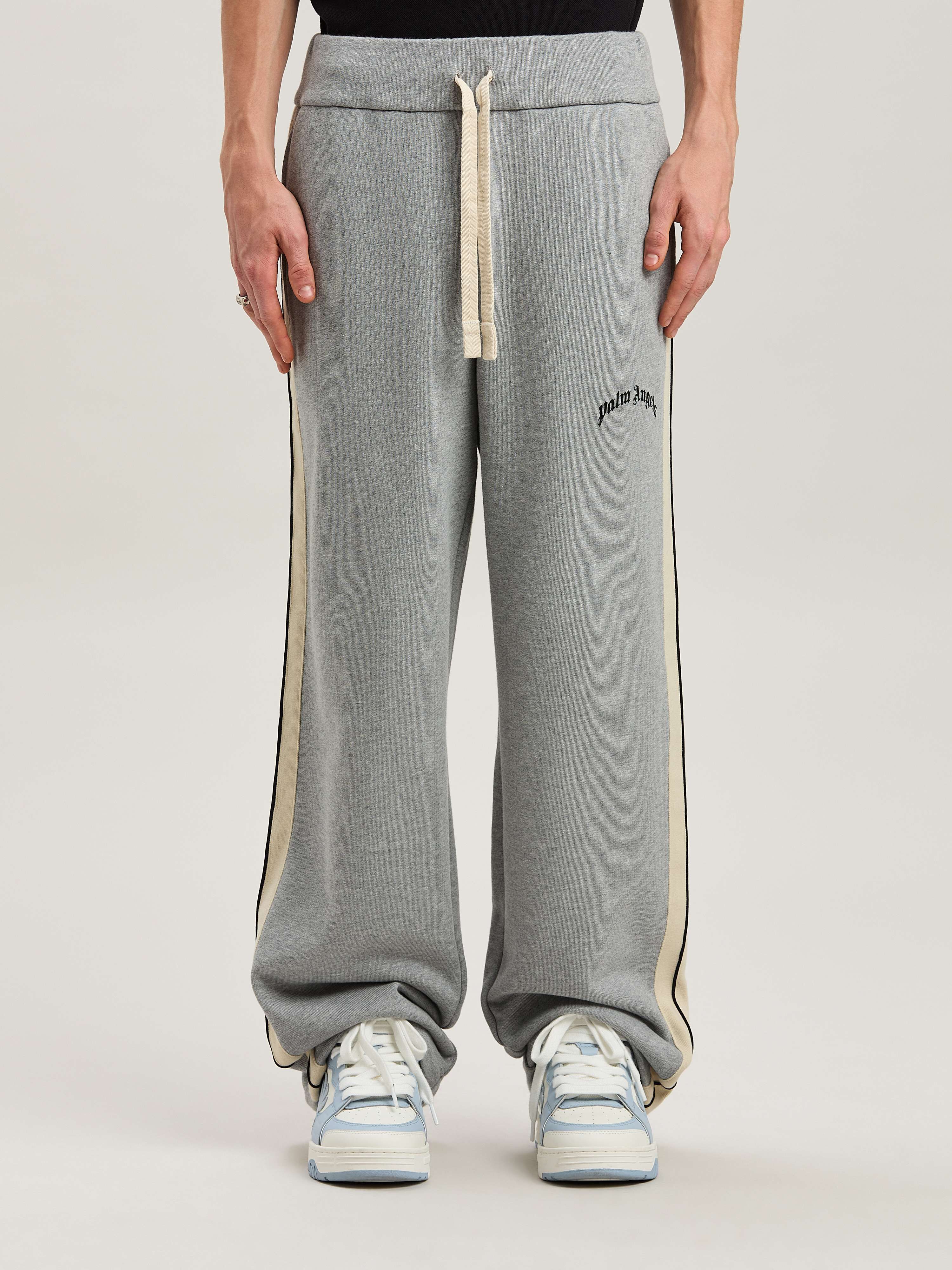 PALM ANGELS  Sweathose mit ikonischem Streifen GREY MELANGE - BLACK PMCH02BS25FLE001