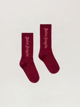 PALM ANGELS Pa High Socks BRICK RED - PGRA005F25KNI002