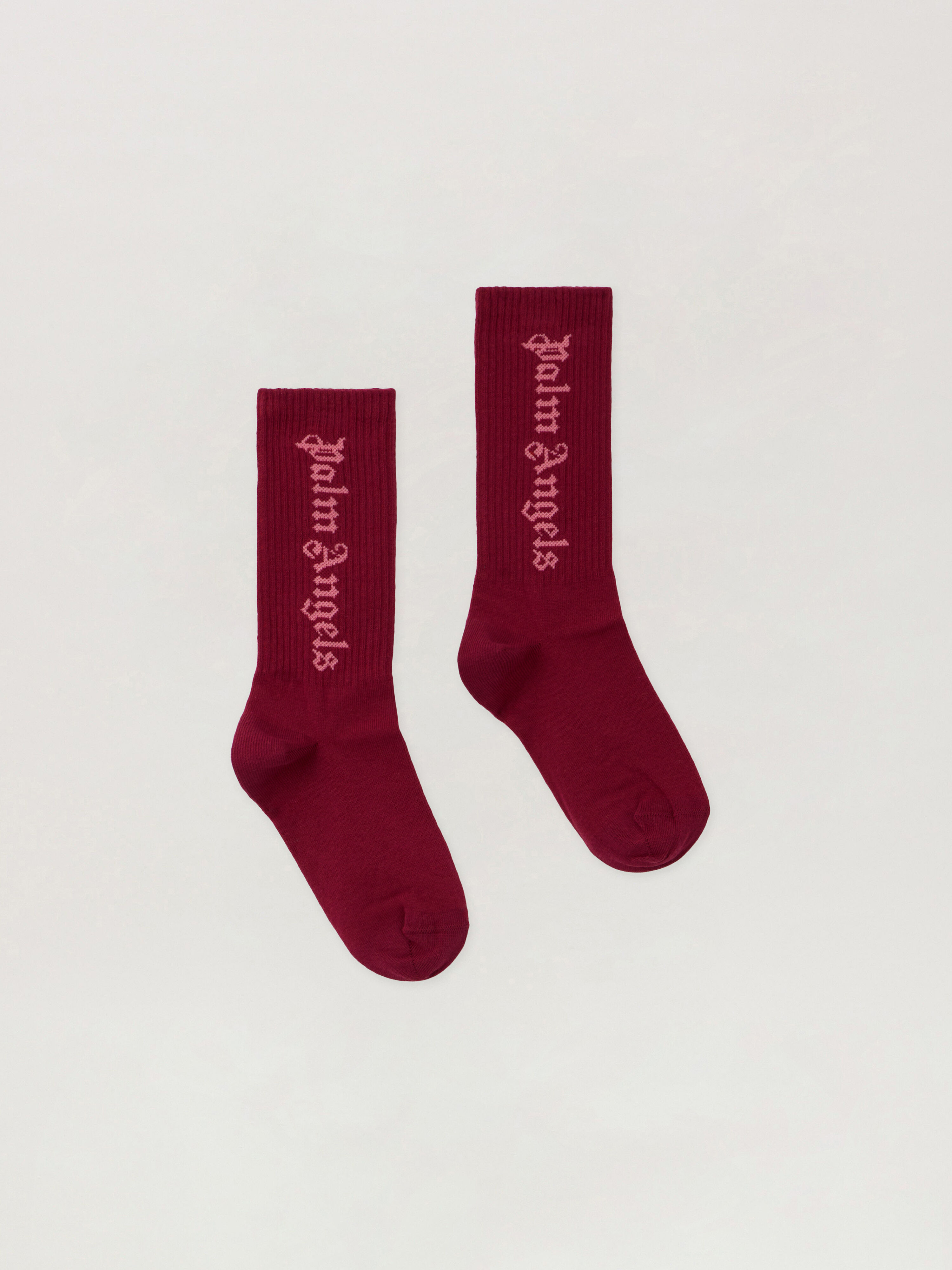 PALM ANGELS Pa High Socks BRICK RED - PGRA005F25KNI002