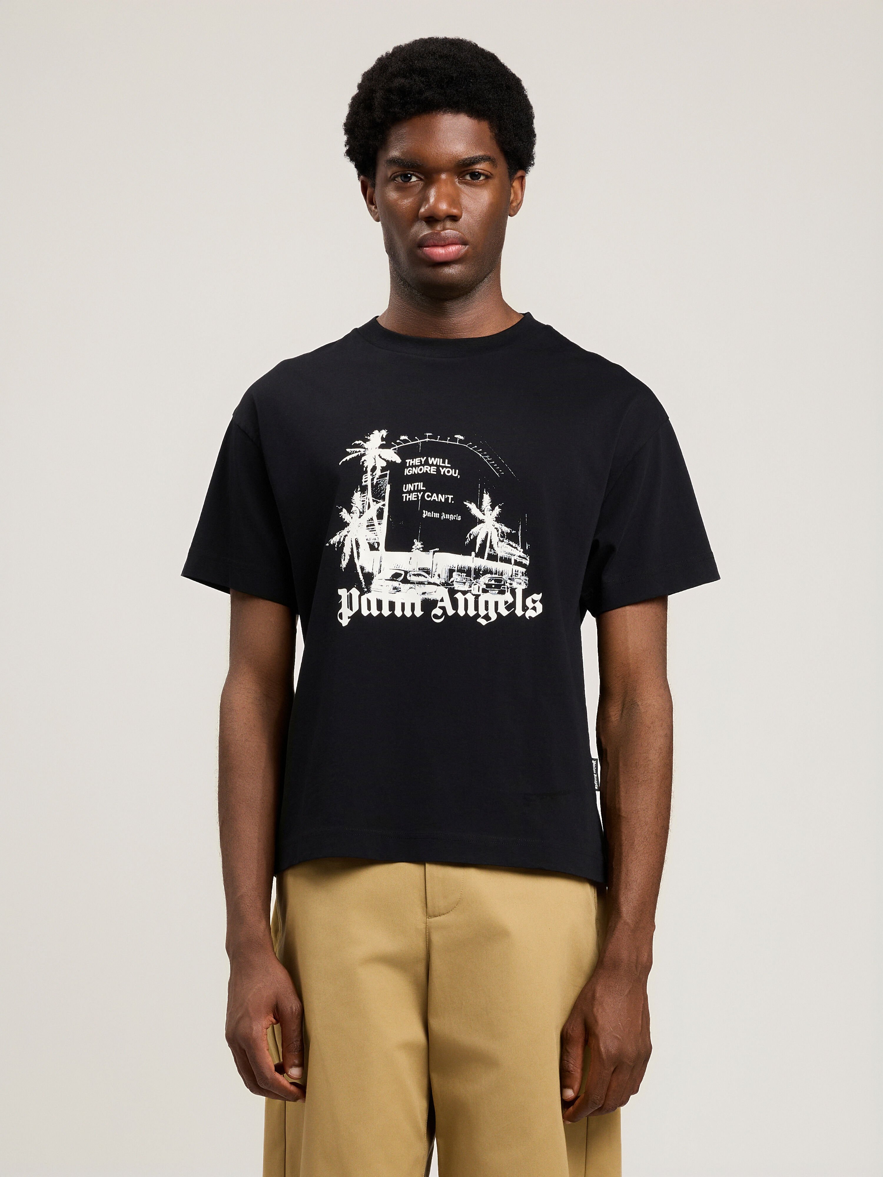Palm Statement T-Shirt in BLACK OFF WHITE for Men | Palm Angels®