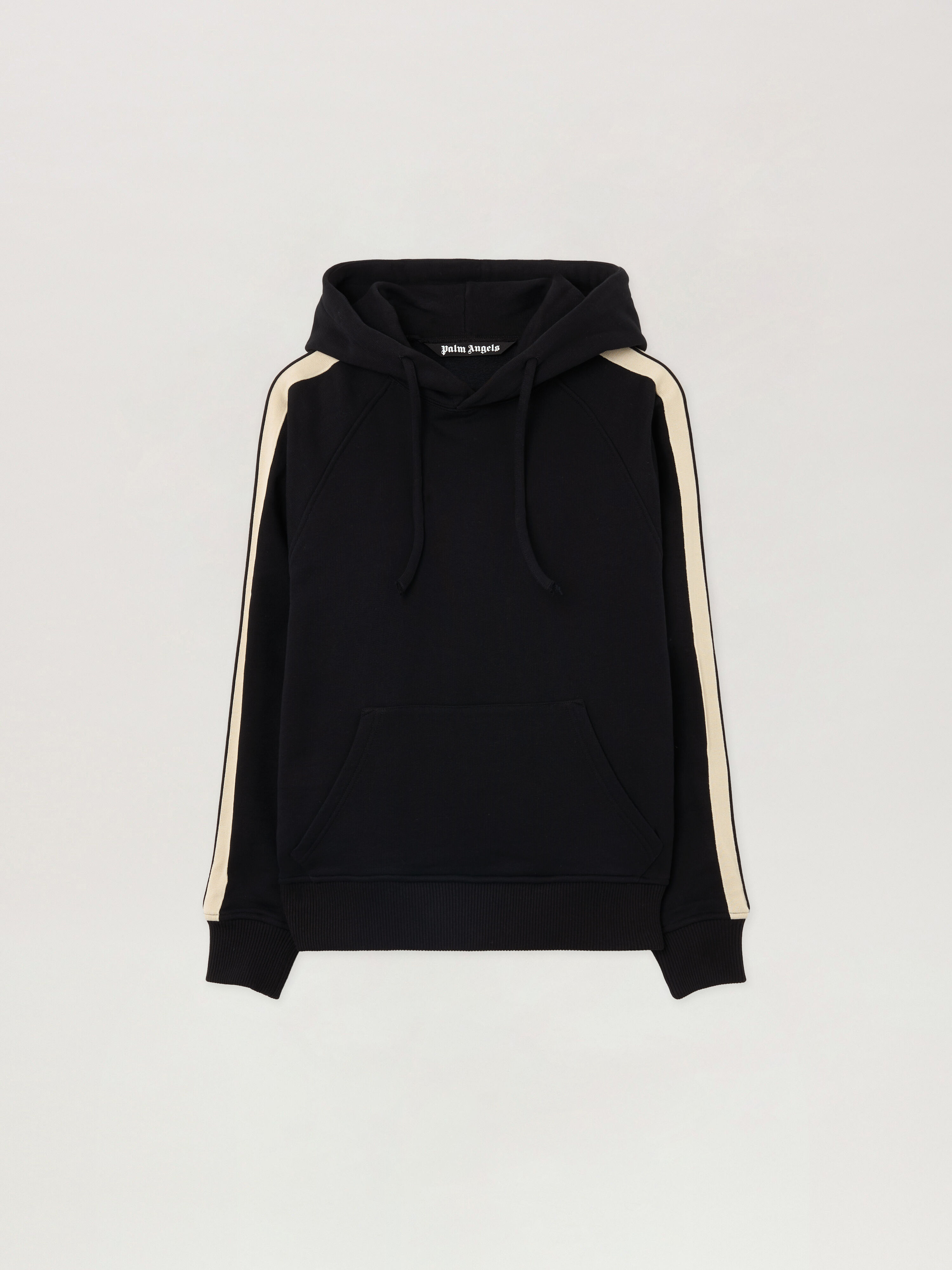 Curved Logo Track Hoodie in BLACK - OFF WHITE for Men | Palm Angels®