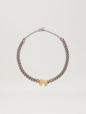 PALM ANGELS Gold Monogram necklace SILVER - GOLD PMOB017C99MAT001