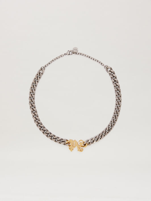 Gold Monogram necklace PALM ANGELS Gold Monogram necklace SILVER - GOLD PMOB017C99MAT001