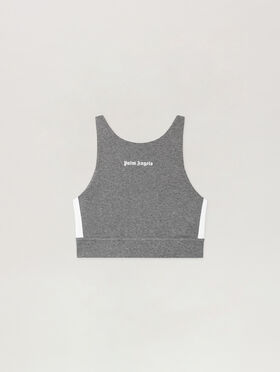 PALM ANGELS Training Track Top MELANGE GREY WHITE PWVO001C99FAB001