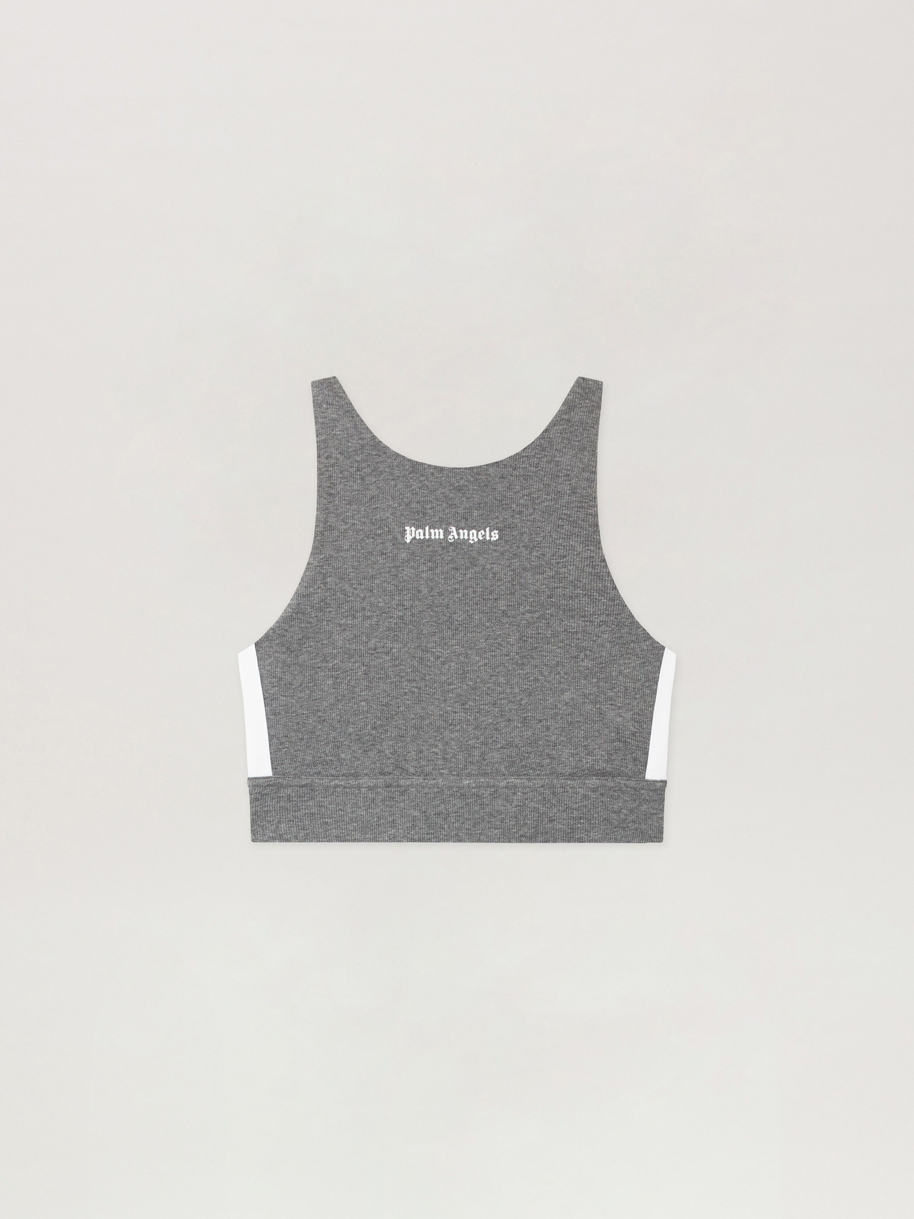 PALM ANGELS Training Track Top MELANGE GREY WHITE PWVO001C99FAB001