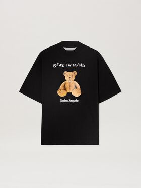 PALM ANGELS  Bear in Mind loose T-shirt BROWN - DARK BROWN PWJA035S25LEA001