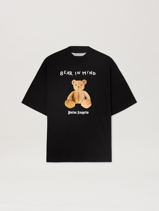 PALM ANGELS  Bear in Mind loose T-shirt BLACK - BROWN PWAA017S25JER005