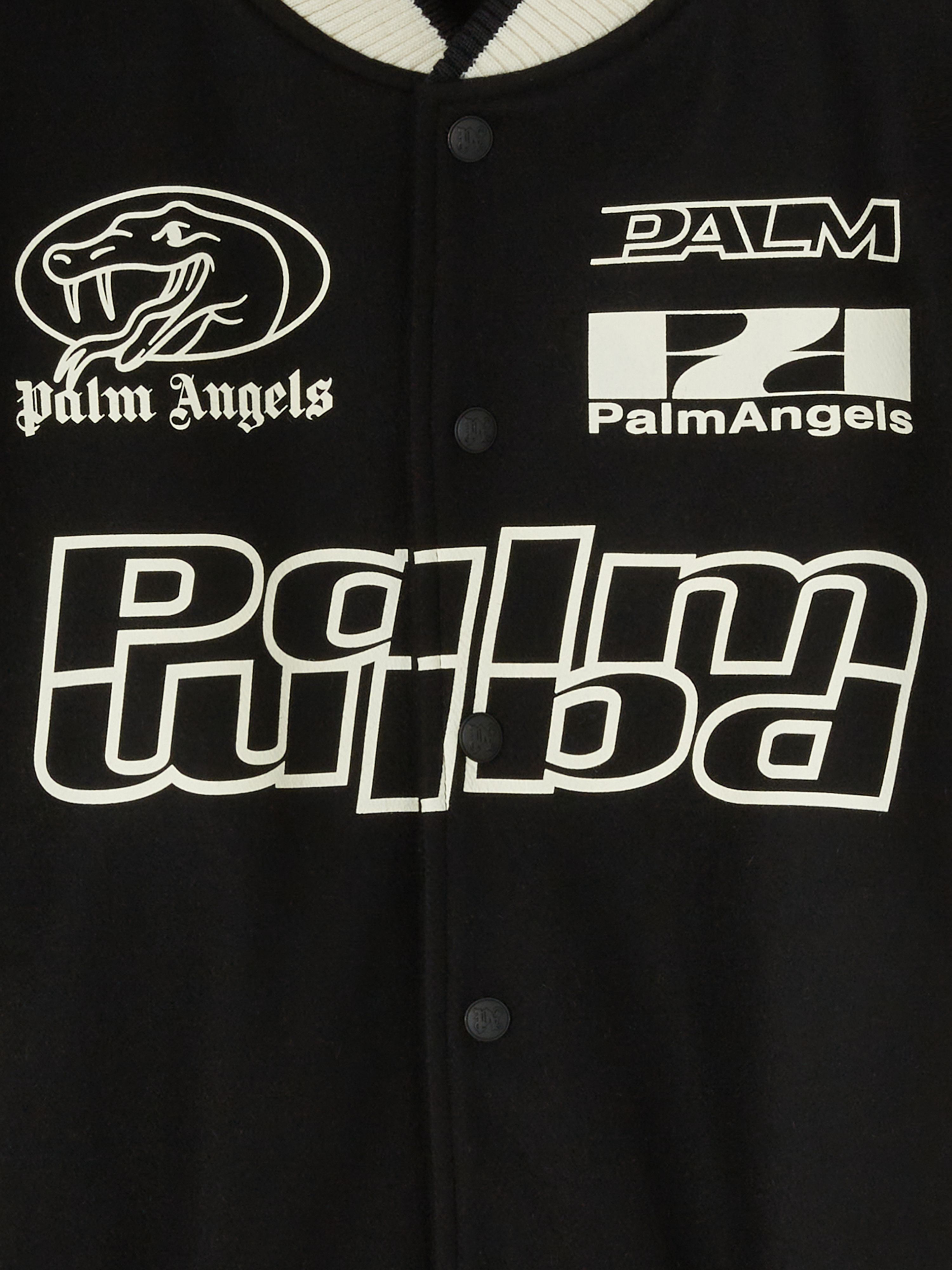 PALM ANGELS  Lunar New Year Varsity Jacket RED - BLACK PMEK012G25FAB001