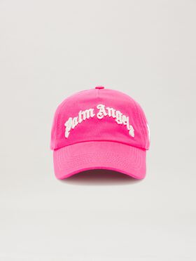 PALM ANGELS  Embroidered Curved Logo baseball cap OFF WHITE - BROWN PMLA039S25FAB003
