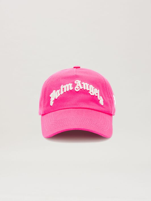 PALM ANGELS  Baseballcap mit eingesticktem geschwungenem Logo FUCHSIA - SOFT PINK PMLB10AS25FAB001