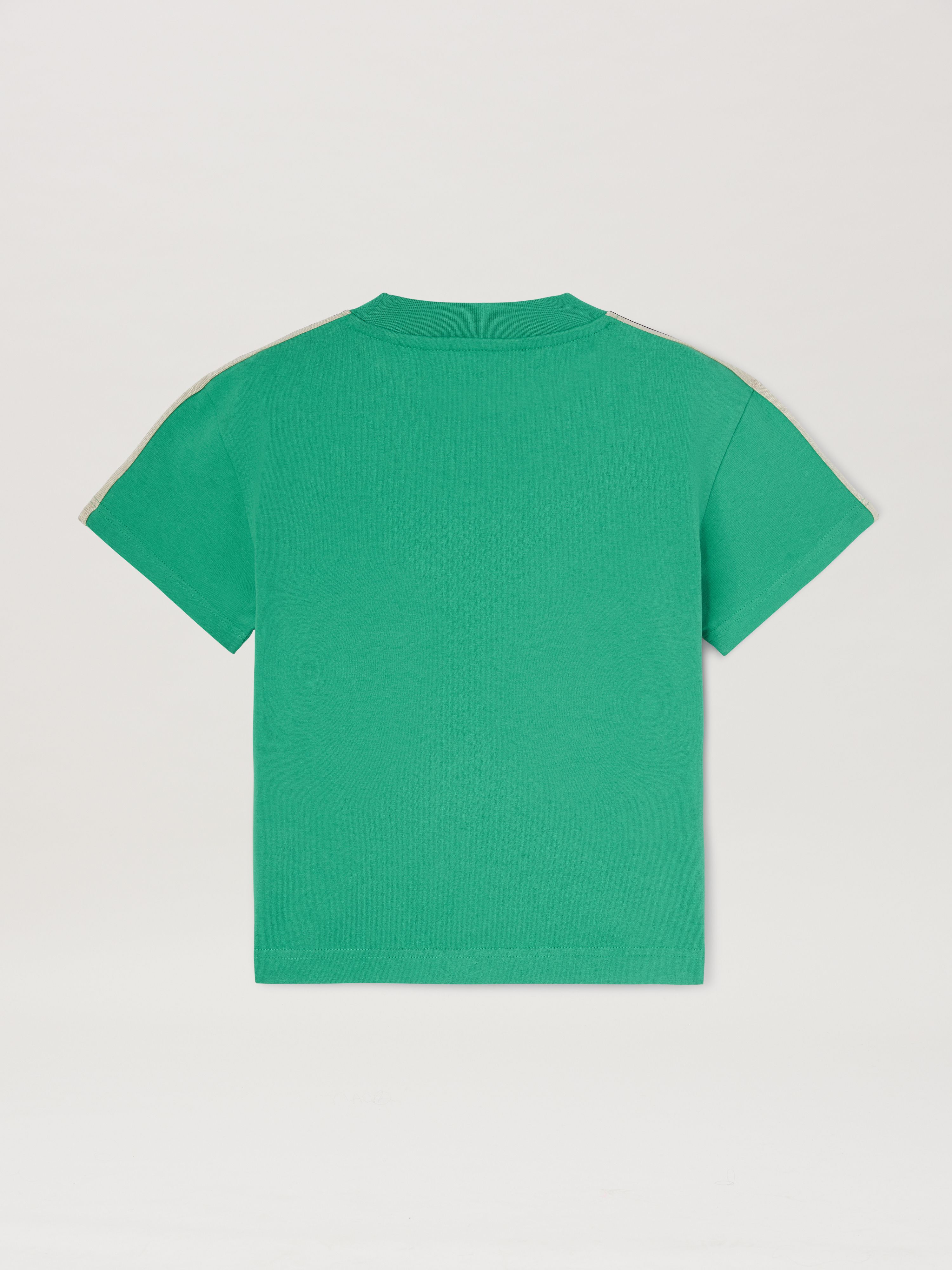 PALM ANGELS  Classic Logo Track T-shirt VERDE OFF WHITE PBAA011S25JER001