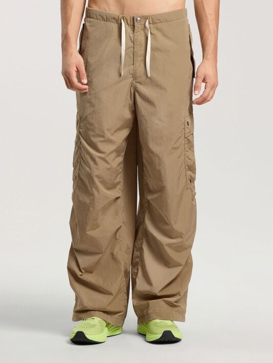 Palm Type Loose Cargo Pants PALM ANGELS Palm Type Loose Cargo Pants KAKI - BLACK PAMCF02F26FB01