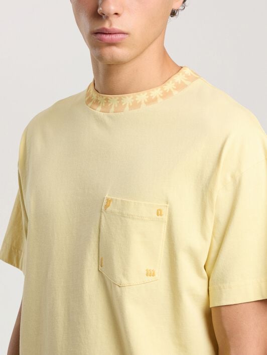 Palm Ribbed Regular T-Shirt PALM ANGELS Palm Ribbed Regular T-Shirt LIGHT YELLOW - OCHER YELLOW PAMAA08F26JR01