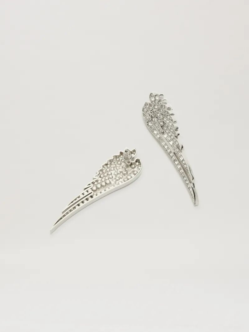PALM ANGELS  Angel wing strass earing SILVER - TRANSPARENT PWOD036S25MAT001