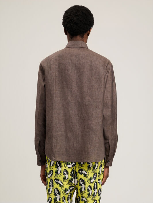 PALM ANGELS Classic Logo Trackshirt BROWN OFF WHITE PMGE04JS26FAB001