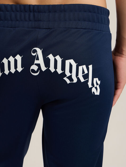 PALM ANGELS Back Curved Logo Track Pants NAVY BLUE OFF WHITE PMCJ048S26FAB001