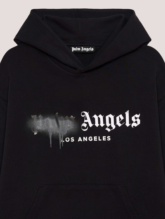 PALM ANGELS Spray City Los Angeles Hoodie Black/Black PMBB17DT26FLE001
