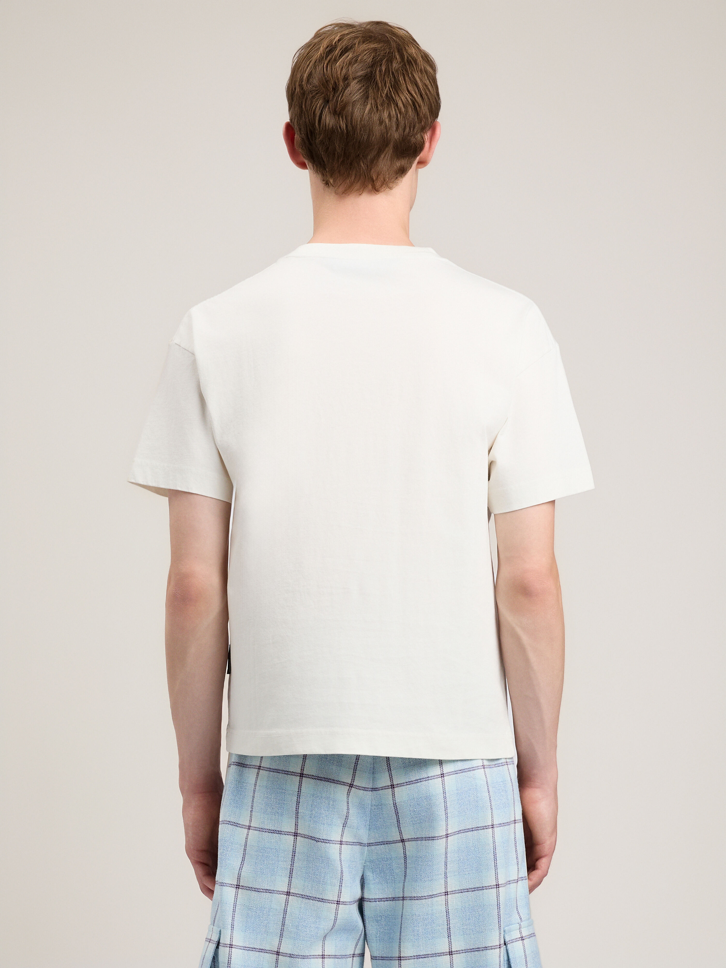 PALM ANGELS Neck Logo T-Shirt OFF WHITE BLACK PMAA109S26JER008