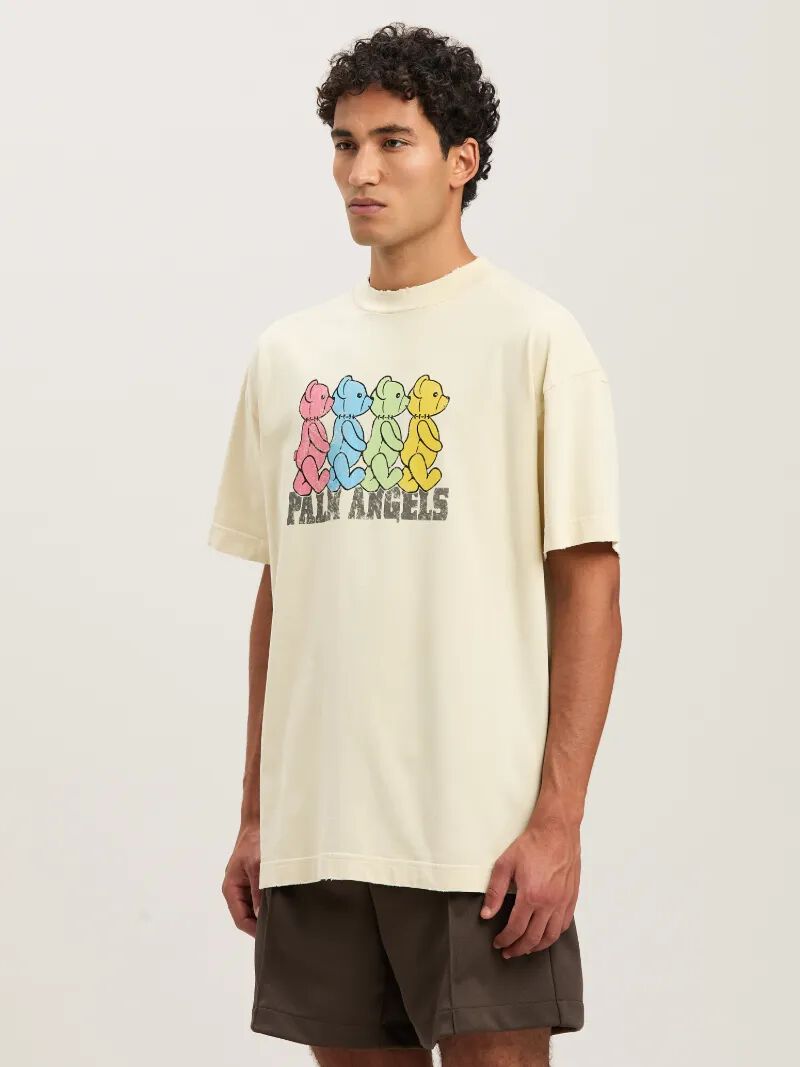 PALM ANGELS  Multicolor Bear T-shirt IVORY - MULTICOLOR PMAA001S25JER006