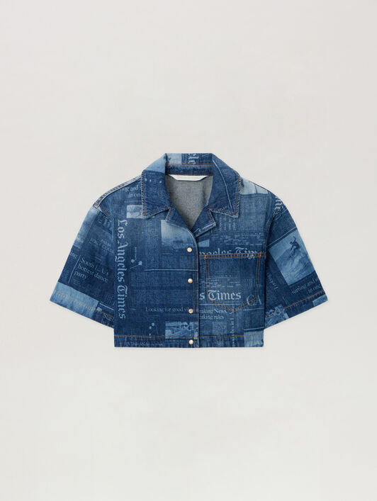 PaxLaTimes Denim Shirt PALM ANGELS PaxLaTimes Denim Shirt MEDIUM BLUE - DUSTY BLUE PWYD022F25DEN001