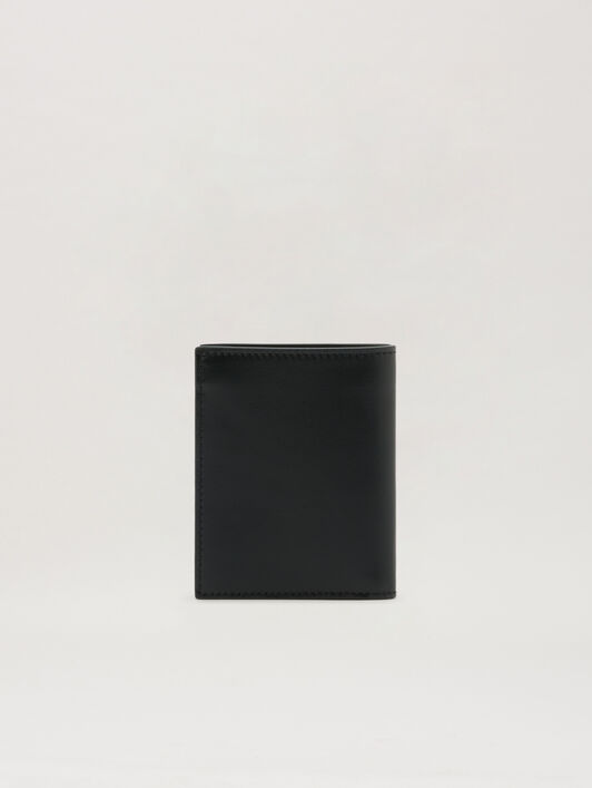 PALM ANGELS Classic Logo Bifold Wallet BLACK OFF WHITE PMNC024S26LEA001